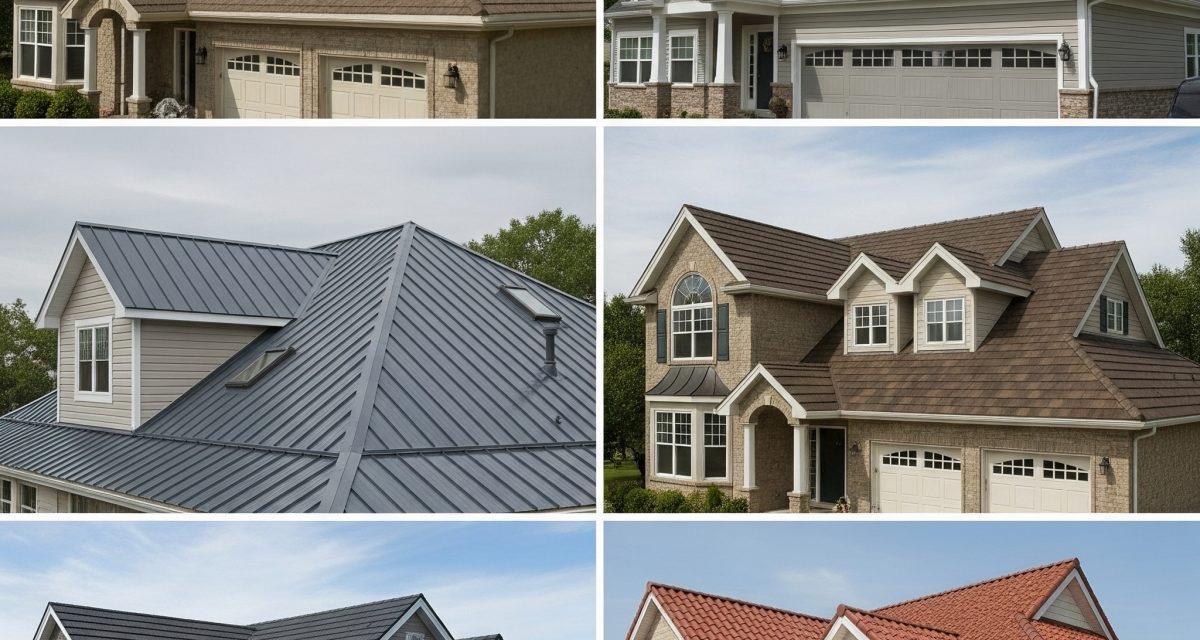 Roofing styles and completed homes showcase